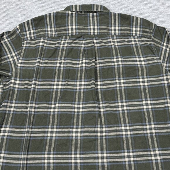 Dickies Mens Size XL Green Plaid Flannel Button Up Shirt Relaxed Fit Long Sleeve - Picture 4 of 12